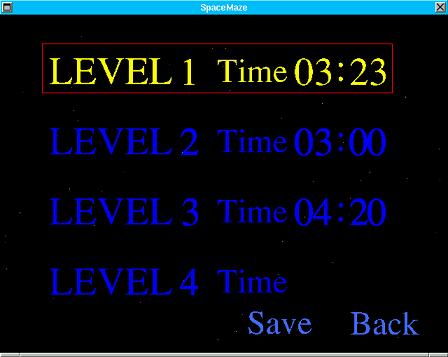 Level selection screen.